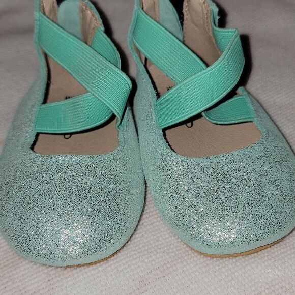 MONKEY FEET Baby Girl Soft Sole Ballerina Style Leather Moccasins 6-12 months - Picture 2 of 7